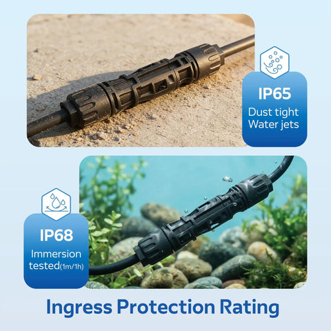 UL 6703 And TUV Certified Solar Panel Connectors Kit with IP65 and IP68 protection in dry and wet conditions