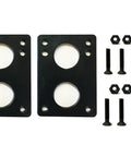12mm Longboard And Skateboard Riser Pads In Black With 1.5 Inch Hardware Screws Includes Two Riser Pads And Eight Screws Soft Rubber Cushioned Spacers For Smoother Ride And Better Clearance