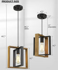 Super Cool Rustic Farmhouse Pendant Lighting Fixtures From Solid Wood Hanging Lights With Adjustable Cord, size diagram