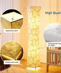 61 Inch RGB Color Changing Floor Lamp With Marble Fabric Shade Remote Control Adjustable Brightness And Color Temperature Standing Lamp For Living Room Bedroom Or Kids Room Dope Modern Tower Design in nursery.