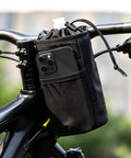 Rock Solid Insulated Bike Cup Holder For Epic E-Bike Offroad MTB Rides Keeps Your Drink Ice Cold Or Scalding Hot With Thick Foam Protection During Wild Adventures And Camp Tours Leak Proof Gear, black foam on bike handlebar