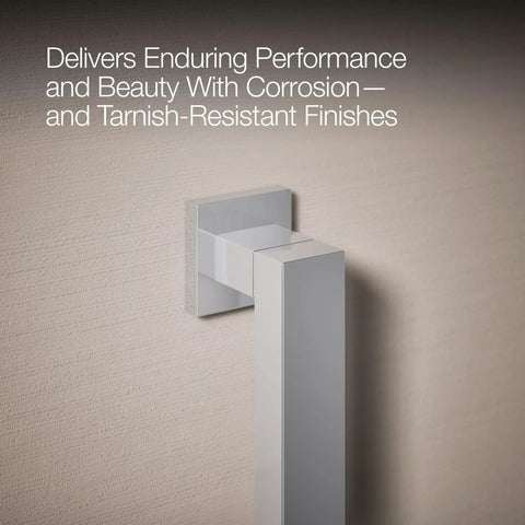 Square 18 Inch Grab Bar With Hardware Included, 300 Lb Capacity, Polished Chrome Finish, wall mount view
