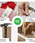 Fiber Based Eco Zip Ties 16 Inch 400 Pack Beefy Heavy Duty 44 Lb Strength Eco Friendly Tie Wraps UV And Temperature Resistant Fiber Straps For Agriculture Manufacturing And Cable Management Universal Use used for various tasks like attaching labels, bundling cables, securing products, and paper wrapping.