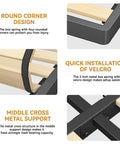 Detailed view of Heavy Duty 2 Inch Queen Box Spring With Rounded Corners And Ironclad Steel Base featuring premium wood slats.