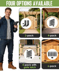 Hardcore 270 Degree Double Layer Butt Hinges For Wood Gates And Fences shown in options: 2-pack, 4-pack, 4-pack with gate latch, 6-pack.