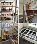 Various DIY projects using Built Tough Corner Bracket Connector Set for 4080 and 8080 aluminum extrusion, showing versatility and sturdy support.