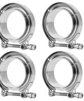 3 Inch V Band Clamp Kit Four Pack For Exhaust Systems With 304 Stainless Steel T Bolt Flanges Male And Female Adapters