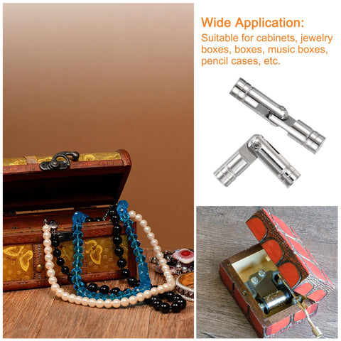 Concealed Barrel Hinge Set For DIY Keepsake Boxes And Cabinets, 18Pcs, 25x5mm, Invisible Copper Barrel Hinges With Folding Support