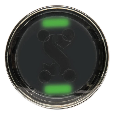 Close-up of Smart Pro Transmitter LED light for dive computers with coded transmission, compact first stage mount view.