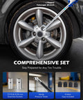 Orion Motor Tech 2 Ton Scissor Jack 15 Pc Kit 4409 Lb Capacity Heavy Duty Portable Car Tire Changing Tool With Thickened Base For Sedans Suv And Mpv Effortless Lift And Stability On The Road with L-shaped telescopic wrench