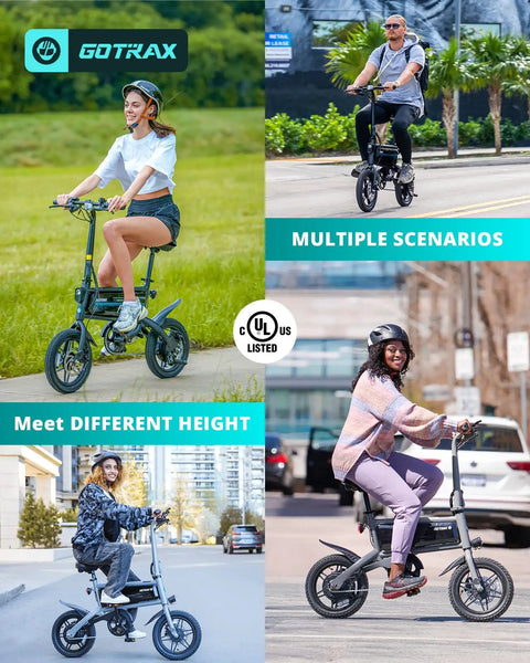 Multiple riders on Nano 14-Inch Folding Electric Bike With 350W Motor 15.5 Mph Top Speed 25 Mile Pedal Assist Range