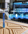 Downcut Router Bit 1/8 Inch Shank, Spiral CNC End Mill Tungsten Carbide, 2 Flute Cutter in use on a CNC machine