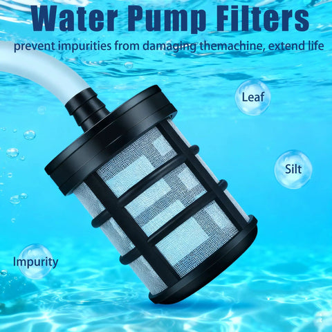 5 Pack Stainless Steel Hose Filter With Double Layer Garden Strainer For Three Eighths And One Half Inch Barb Fittings Water Pump Inlet Screen For Sprayers Pressure Washers Oil Pumps And Home Outdoor Use underwater with impurities labeled
