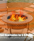 36 Inch Outdoor Fire Pit Table With Lid And Poker, Includes Two Grills For Backyard BBQ, Wood Burning Round Metal Patio Fire Pit 3 In 1 For Patio Picnic And Party, Easy Assembly And Free Replacement Accessories