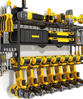 Heavy Duty Metal Garage Power Tool Organizer Wall Mount Three Layer Drill Holder For Cordless Tools 150 Pound Capacity