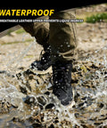 Rugged Steel Toe Work Boots For Men Waterproof Moc Toe Safety Boots With Non Slip Grip Built Tough For Construction And Outdoor Jobs Durable Black Boots All Day Comfort Size 9 US