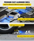 8 Pack Solar Driveway Lights With On Off Switch EZ Install No Wiring Required Wireless Deck Path Garden Walkway Sidewalk 6 LED Outdoor Lights Dusk To Dawn Auto Solar Power Green Night Lighting For Yard And Garden showing waterproof and pressure-proof features.