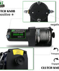 Beefed Up 3000 Lb 12V Electric Winch With Steel Cable, Wireless Remote And Wired Handle, IP67 Waterproof with clutch knob