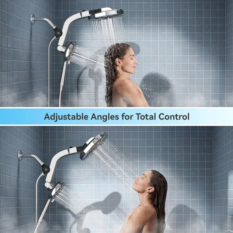 Silver High Pressure Rain Shower Head Combo With Magnetic Handheld And Smooth Quick Snap Mount For Modern Bathrooms Dropping Zero Fuss Setup And Tough Magnetic Lock For Serious Wash Time Comfort