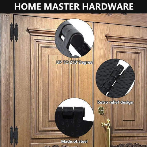 Tough As Nails H Type Cabinet Hinges Black Flush Mount Kit For Kitchen And Bathroom Doors Rustproof Steel smooth hinge detail.