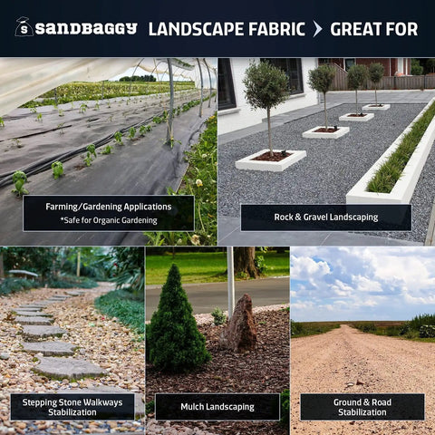 Extra Wide 10 Foot By 200 Foot Landscape Fabric Roll For Weed Barrier And Ground Cover In The Garden Industrial Grade UV Protected