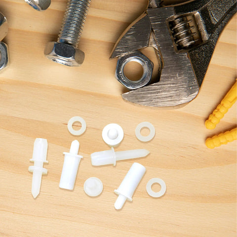 Top Notch Premium 60 Pieces White Plantation Shutter Repair Kit With Slick Heavy Duty Tilt Rod Shafts And Rock Solid Louver Pins For Zero Hassle Window Covering Restoration, plastic pins and washers.