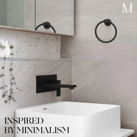 Matte Black Towel Ring And Wall Mounted Hand Towel Holder For Bathroom And Kitchen SUS304 Stainless Steel Durable Finish above sink