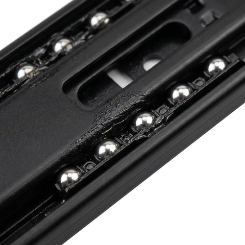 Close-up of Premium Two Set Side Mount Drawer Slide Rails Six Inch Full Extension Ball Bearing Runners with smooth glide finish.