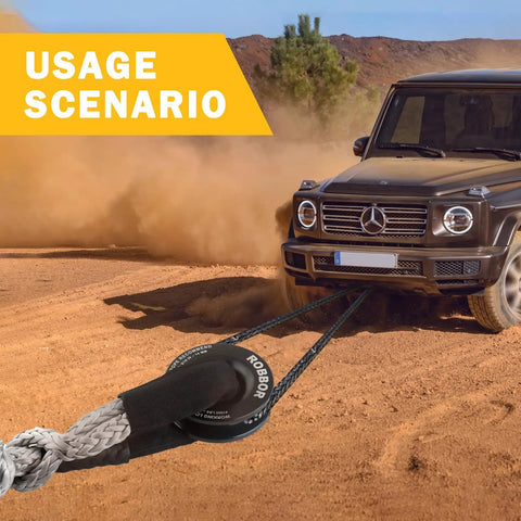 4 Inch Recovery Ring Made From T6 6061 Aircraft Grade Aluminum Heavy Duty Snatch Ring With 66,000 Lbs Break Strength in use towing vehicle in desert