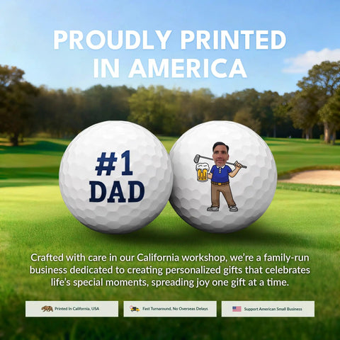 Personalized Golf Balls With Faces For Men Dad Husband Grandfather And Father In Laws Upload Your Photo Or Logo On Both Sides