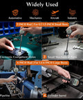 BOBOVAV digital dial bore gauge set with 0.7–6 in range and digital display; 4-view collage.