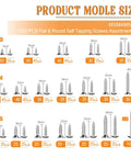 Chart of All In One 1200 Pc Stainless Steel Wood And Sheet Metal Screws Set M3 M4 M5 M6 Phillips Drive Flat And Pan Head