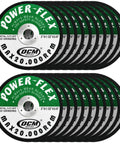 Heavy Duty 20 Pack Of 3 Inch Cut Off Grinding Wheels With Thin 1/32 Inch Profile And 3/8 Inch Arbor arranged neatly.