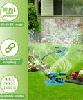 360 Degree Rotating Lawn Sprinkler With 36 Nozzles, Automatic Garden Irrigation System For Yard, shown watering lawn