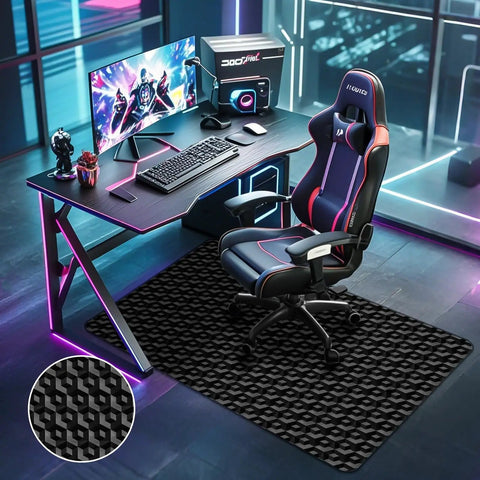 48 By 36 Inch Office Chair Mat For Hardwood Floors With 3D Pattern PVC Heavy Duty Floor Protector For Rolling Chairs Easy Glide
