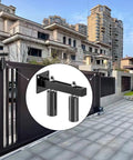 Six Inch Slide Gate Guide Roller With Black Steel Bracket Adjustable UHMW Nylon Rollers Up To Five Point Five Inches Heavy Duty installed on driveway gate