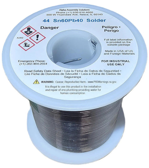 Spool of Rosin Core Solder Wire Roll for Everyday Electronics 60 40 Leaded Sn60Pb40 0.040 Inch Diameter 1 Pound, 44 Series Flux Core