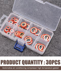Heavy Duty 30 Piece AC Gasket And O Ring Combo Kit For Car And Truck Air Conditioning Compressor Seals high heat leak proof in storage box.