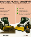 Image comparing Heavy Duty Rubber Cutting Edge For Snow Plow 60 Inch Wide By 4 Inch High from metal to rubber edge, showing no damage to surfaces.