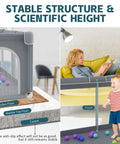 Ultra Safe Big Baby Playpen for indoor outdoor use, showing stable structure and scientific height with breathable mesh and safety fence.