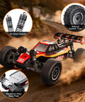 Brushless One Twelfth Scale RC Car For Adults, Dope 42 MPH 4x4 Off Road Buggy with oil-filled shocks and rubber tires