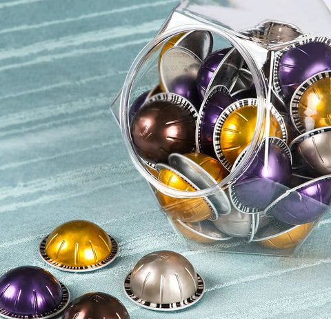 Large Capacity 12 Sided Polygon Coffee Pods Holder Go To For Nespresso VertuoLine Capsules with colorful pods inside