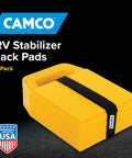 RV Stabilizing Jack Pads With Interlocking Design And Included Strap For Easy Storage UV Stabilized Polypropylene Solid Ground Support