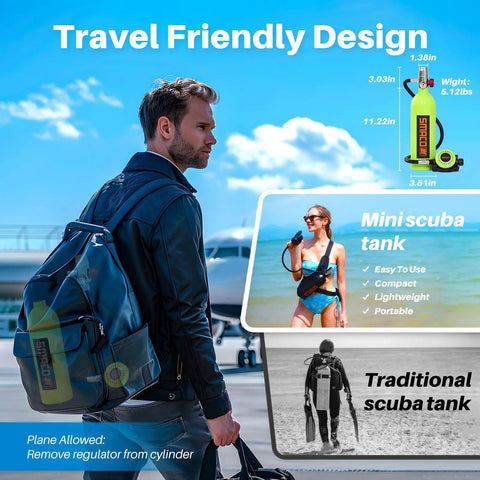 1L Mini Scuba Tank Portable Underwater Breathing Oxygen Cylinder Pony Bottle For Emergency Rescue Backup Air Source S400 image