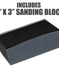 Nine Grade Pro Grade Sanding Sheet Kit With Cushioned Foam Block For Woodworking From 1500 To 12000 Grit showing 2x3 inch foam block