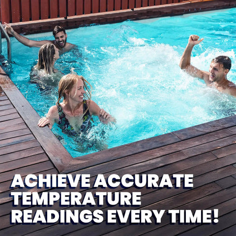 People enjoying a pool with Replacement 520272 Air Water Solar Temperature Sensor With 20 Feet Cable For Pool And Spa installed.