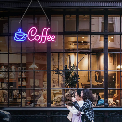 Coffee Neon Sign LED Light For Cafe And Kitchen, USB Powered Neon Sign With Metal Chain, Wall Decor For Restaurant, Shop Window, Bar, And Cozy Coffee Shop Vibes