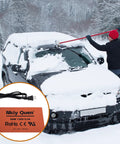 Automotive Silicone Battery Heater Pad With Smart Thermostatic Control And Uniform Heating Wires to warm car battery in snow-covered landscape.