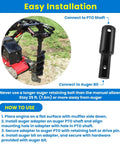 Diagram of Heavy Duty Auger Adapter Converts 2-9/16 Round Drive To 2 Inch Hex For Augers with connection instructions