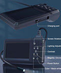 Borescope Endoscope With 4.3 Inch Color Screen And 1080P HD Camera, 8 LED Lights, 16.5 Foot SemiRigid Cord, IP67 Waterproof Sewer Inspection Tool For Home And Pros. Screen and controls shown.